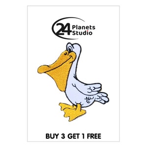 Pelican Bird Iron on Patch by 24PlanetsStudio