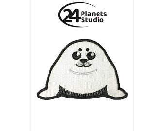 Harp Seal Pup Iron on Patch by 24PlanetsStudio
