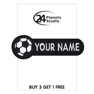 Soccer Football Ball Custom Personalized Iron on Patch by 24PlanetsStudio Patches
