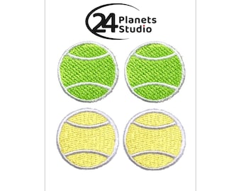 2 of mini tennis ball Iron on Patches by 24PlanetsStudio (1.2 inches)