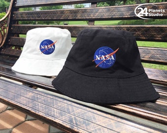 NASA Embroidered Bucket Hat by 24PlanetsStudio
