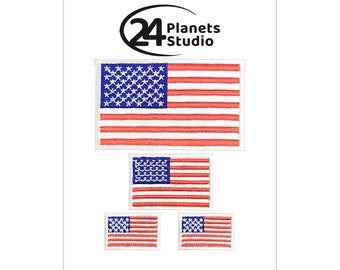 US Flag Iron on Patch by 24PlanetsStudio USA United States