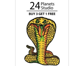 Toppa Cobra Nero Bianco Serpente Termoadesivo Patch