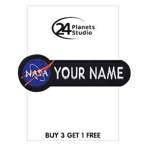 NASA Custom Personalized Iron on Patch by 24PlanetsStudio personalized gifts Name Tag