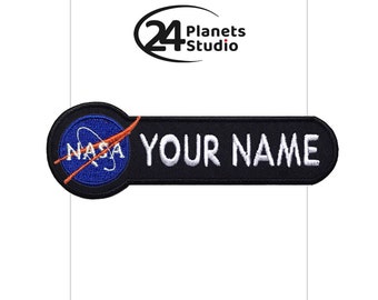 NASA Custom Personalized Iron on Patch by 24PlanetsStudio personalized gifts Name Tag