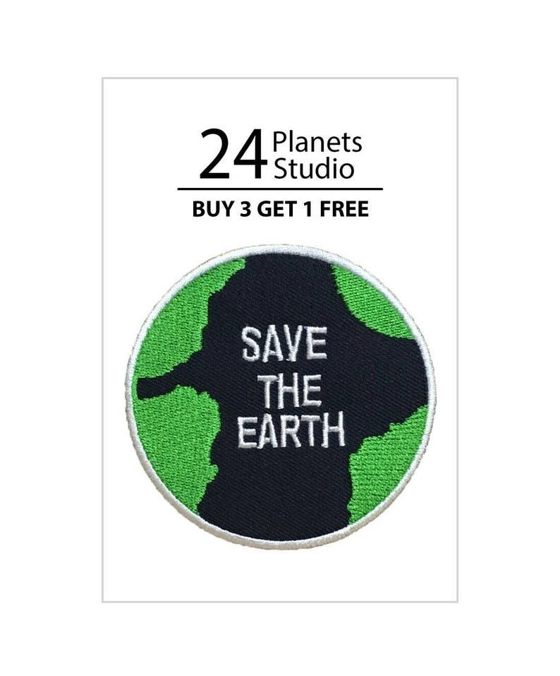 Save The Earth Iron on Patch by 24PlanetsStudio image 1