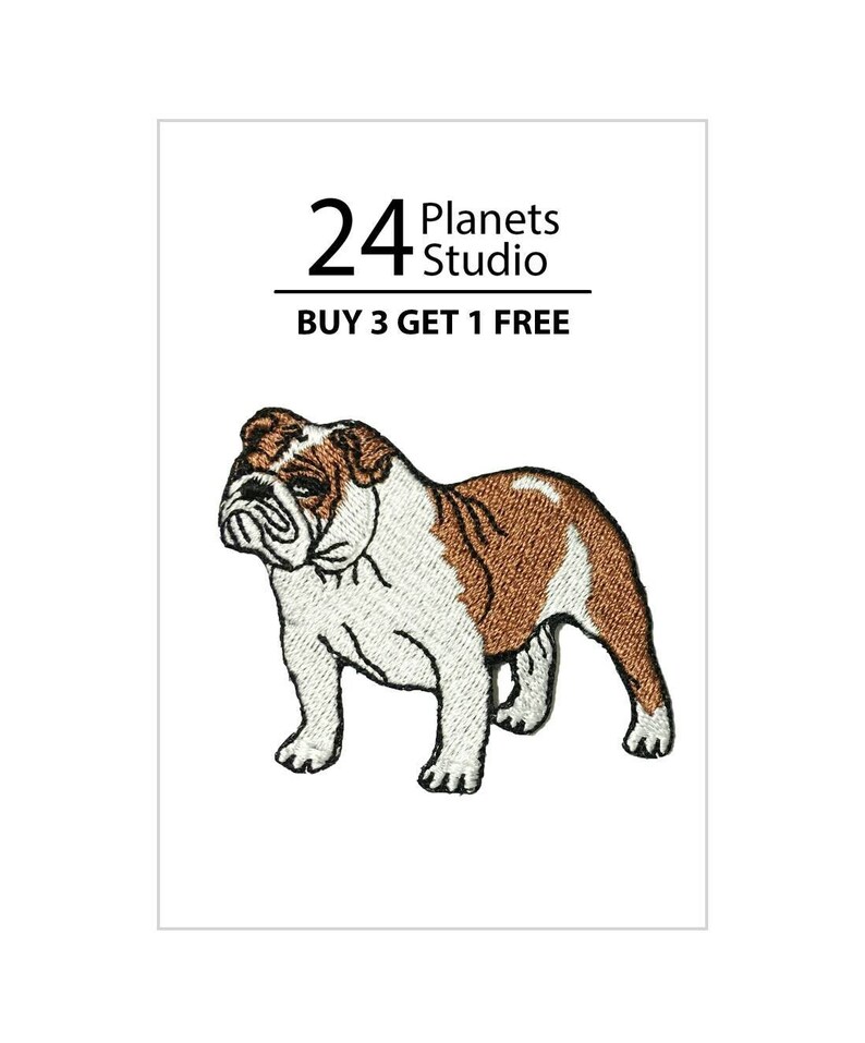 English Bulldog Iron on Patch by Cute Applique Etsy