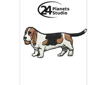 Basset Hound Iron on Patch by 24PlanetsStudio Cute Applique Cute Patch dog patch dogs