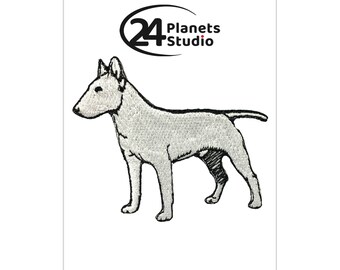 Bull Terrier Iron on Patch por 24PlanetsStudio Cute Applique Cute Patch dog patch dog