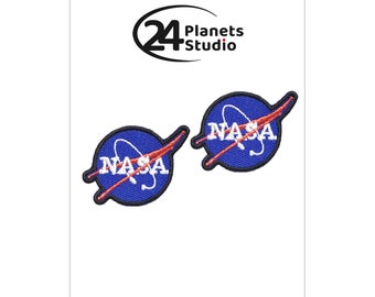 2 of mini NASA Iron on Patches by 24PlanetsStudio