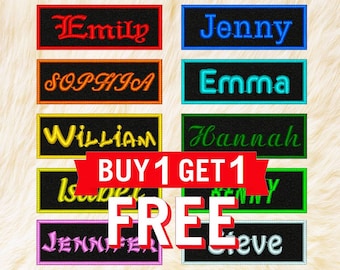 Personalisierte Rechteck Bügelbild Aufnäher von 24PlanetsStudio Your Text Custom Made DIY personalisierte Geschenke Patches