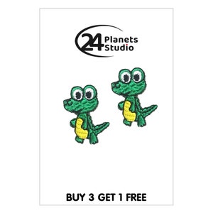 2 of mini Alligator Iron on Patches by 24PlanetsStudio