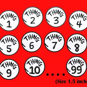 Small Iron on Patch - Thing 1 Thing 2 by 24PlanetsStudio (size 1.5 inches)
