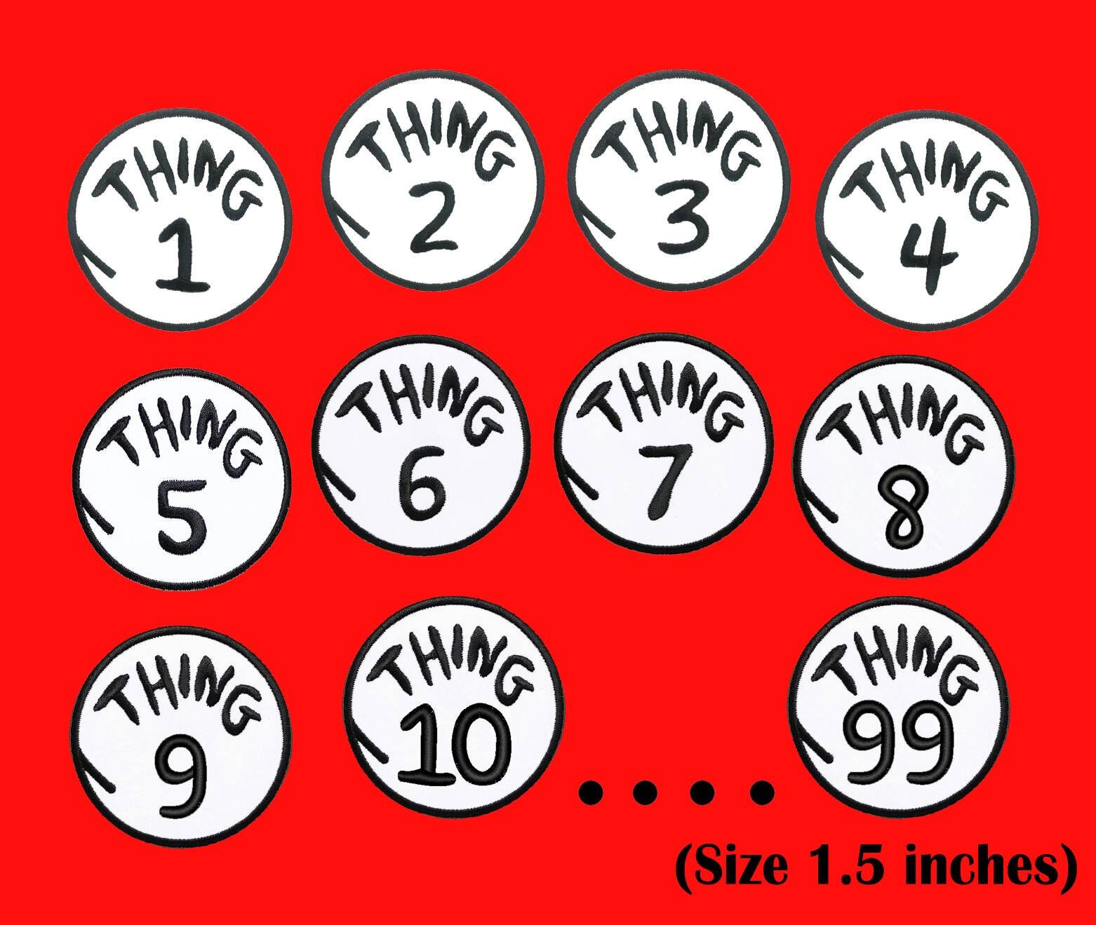 Small Iron on Patch Thing 1 Thing 2 by size Etsy