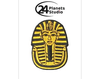 Golden Pharaoh Tutankhamun's Mask Iron on Patch by 24PlanetsStudio