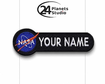 NASA Custom Personalized Iron on Patch by 24PlanetsStudio personalized gifts Name Tag