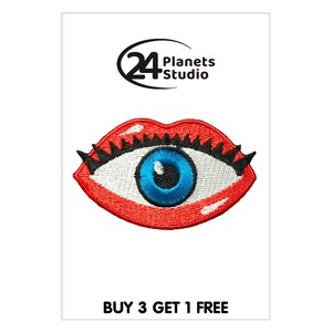 Eye in Lips Iron on Patch by 24PlanetsStudio