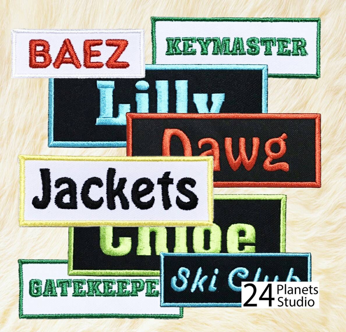 Custom Personalized Rectangle Iron on Patch by 24planetsstudio - Etsy