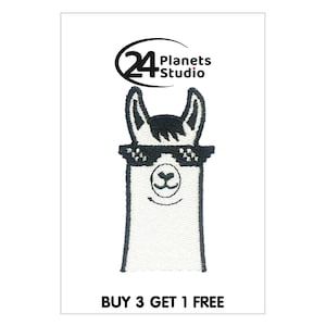 LLAMA like a boss glasses Iron on Patch by 24PlanetsStudio image 1