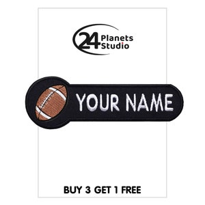 American Football Ball &quot;Your Name&quot; Iron on Patch by 24PlanetsStudio Personalized Patches