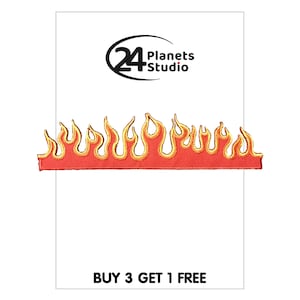 Fire Flame Iron on Patches by 24PlanetsStudio