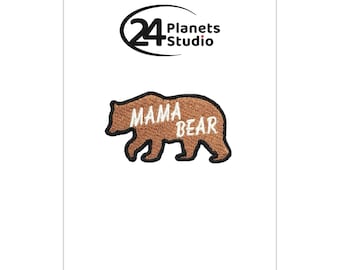 Small Mama Bear Iron on Patch by 24PlanetsStudio