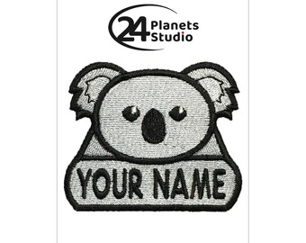 Koala Custom Personalized Iron on Patch by 24PlanetsStudio Your Text Custom Made DIY