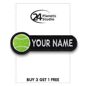 Groene tennisbal, gepersonaliseerde strijkpatch van 24PlanetsStudio Patches