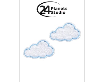 2 of mini White Cloud Iron on Patches by 24PlanetsStudio