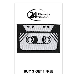 Cassette Tape Iron on Patch by 24PlanetsStudio