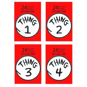 Iron on Patch - Thing 1 Thing 2 by 24PlanetsStudio (size 3.1 inches)