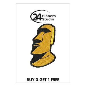 Golden Moai Iron on Patch by 24PlanetsStudio