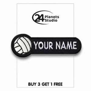 Écusson thermocollant personnalisé pour ballon de volley-ball par 24PlanetsStudio, écusson brodé personnalisé, écusson de nom de sport personnalisé, étiquette de nom de sport