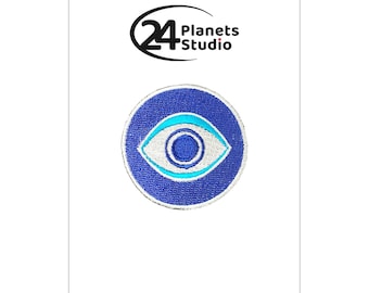Small Evil Eye Iron on Patch by 24PlanetsStudio