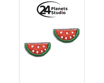 2 of mini watermelon Iron on Patches by 24PlanetsStudio