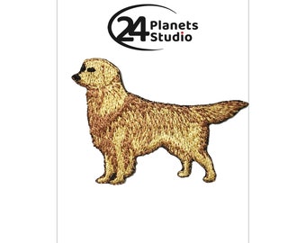 Golden Retriever Iron on Patch par 24PlanetsStudio Cute Applique Cute Patch chien patch chiens