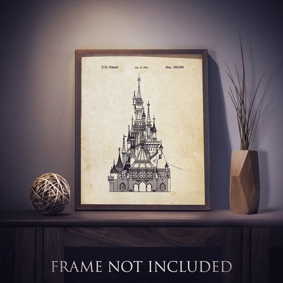 Vintage Cinderella Castle Patent Print Magic Kingdom Disney World Art Girl Room Art Gift Instant Download Set Of 5 Backgrounds