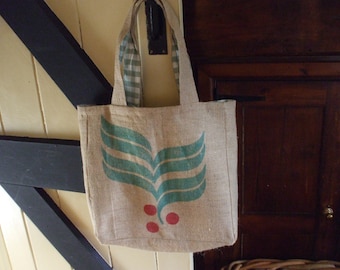 Recycled coffee sack tote bag