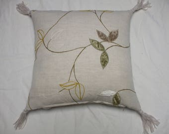 Leaf and tassle cushion