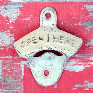 beer bottle opener gift for men groomsmen gift best friend gift wall decor home decor shabby chic garden rustic antique cast iron white