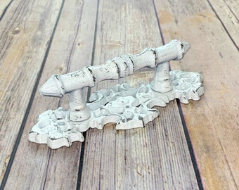 cast iron barn door rustic handles farmhouse decor rustic home decor barn door handles barn door hardware vintage antique iron WHITE HANDLES