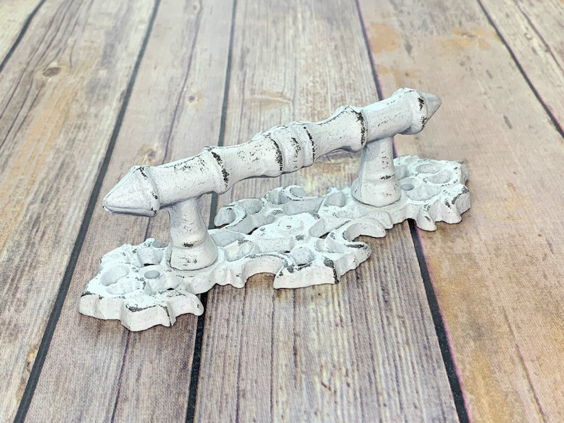 cast iron barn door rustic handles farmhouse decor rustic home decor barn door handles barn door hardware vintage antique iron WHITE HANDLES bild 1