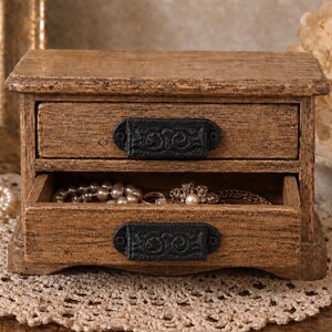 Set of 2 Black Cast Iron Mini Apothecary Cup Pulls 3”, Small Card Catalog Bin Pulls