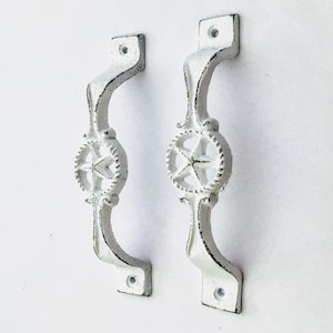 Drawer Pulls Barn Door Kitchen Decor Farmhouse Decor Home Decor Drawer Knobs Rustic Decor Knobs Shabby Chic Vintage Western Texas Star White