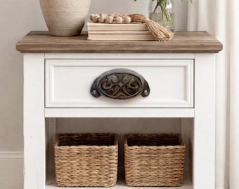 Tirador de cajón de hierro fundido de 10 cm de largo, tirador rústico para armario de estilo granja, herrajes de estilo vintage, tirador resistente.