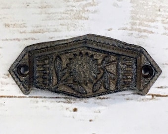 drawer pulls barn door handle cabinet knobs drawer knobs dresser cabinet, shabby chic cast iron farmhouse rustic trunk western flower
