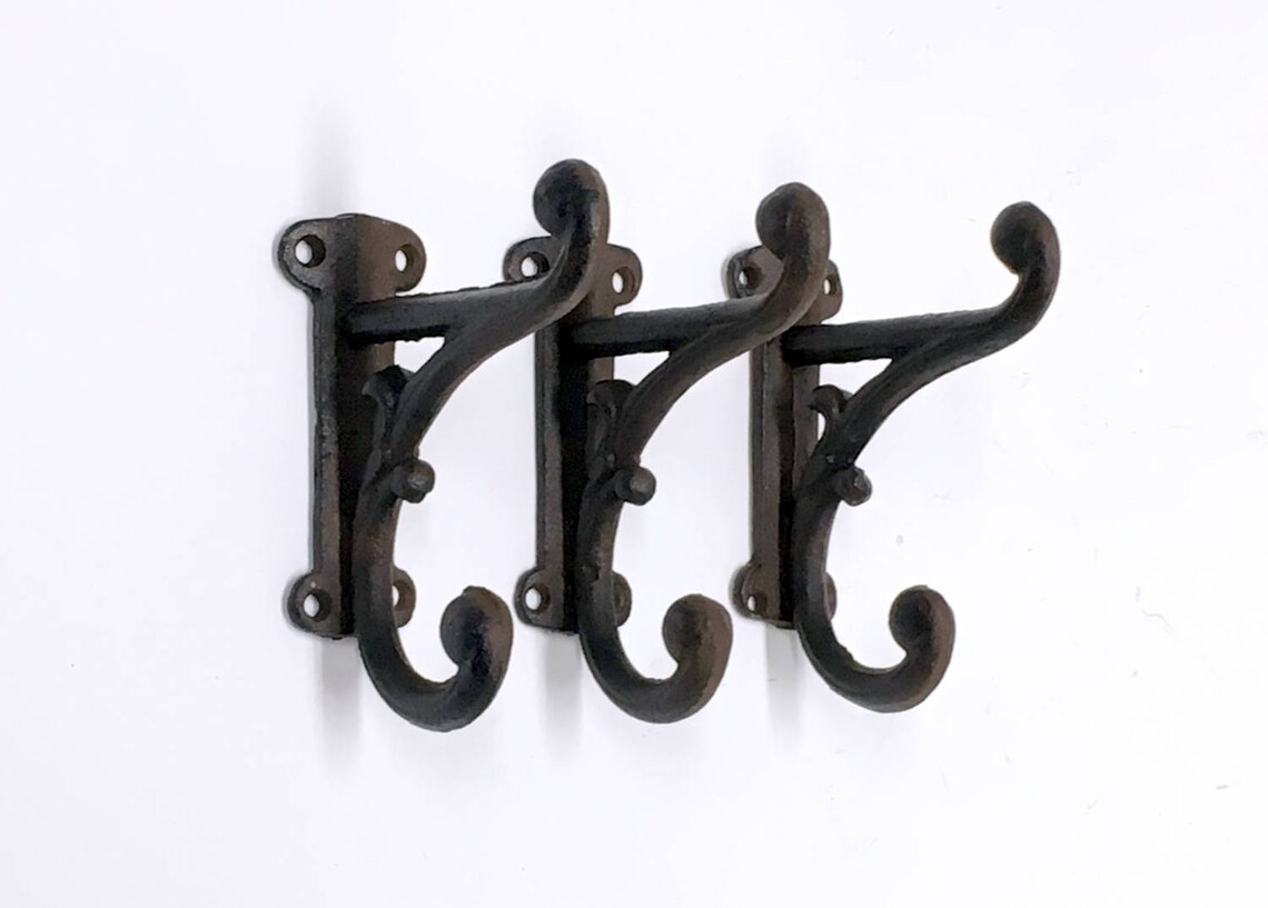 3 Coat Hooks Wall Hooks Coat Rack Wall Mount Coat Rack Shelf Etsy