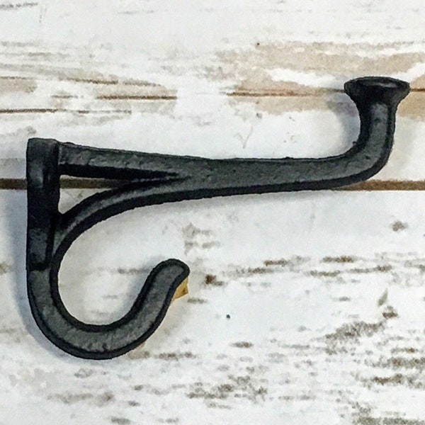 2 coat hooks wall hooks farmhouse decor bathroom decor hooks rustic cast iron vintage wall decor hook coat rack wall hook iron BLACK HOOKS