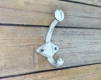 coat hooks wall decor hooks furniture hook coat rack cast iron hook rustic home decor rustic wall hook farmhouse decor vintage antique WHITE