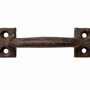Klein bruin gietijzeren handvat van 9,5 cm, antieke ladeknop, kleine rustieke kastgreep afbeelding 8